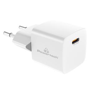 POWERTECH φορτιστής τοίχου PT-1223, USB-C, 20W, λευκός | Αξεσουάρ κινητών | elabstore.gr