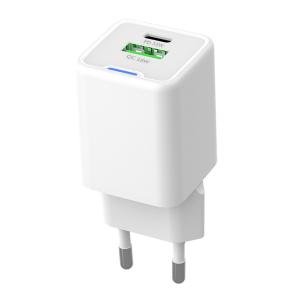 POWERTECH φορτιστής τοίχου PT-1224, καλώδιο, USB/USB-C, 33W, GaN, λευκός | Αξεσουάρ κινητών | elabstore.gr