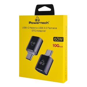 POWERTECH αντάπτορας USB-C σε USB 3.0 PTR-0148, 10 Gbps, 60W, γκρι | Καλώδια - Αντάπτορες | elabstore.gr