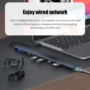POWERTECH docking station PTR-0152, 10 θυρών, βάση laptop, USB-C, γκρι | Συνοδευτικά PC | elabstore.gr