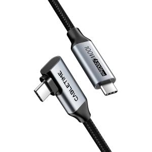 CABLETIME καλώδιο USB-C CT-CMCML-AG1, γωνιακό, 100W 20Gbps 4K, 1m, μαύρο | Καλώδια - Αντάπτορες | elabstore.gr
