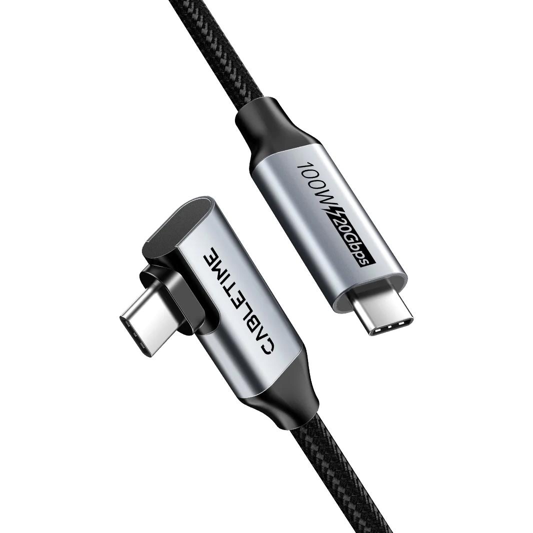 CABLETIME καλώδιο USB-C CT-CMCML-AG1, γωνιακό, 100W 20Gbps 4K, 1m, μαύρο | eLabstore.gr CABLETIME καλώδιο USB-C CT-CMCML-AG1, γωνιακό, 100W 20Gbps 4K, 1m, μαύρο | Καλώδια - Αντάπτορες | elabstore.gr