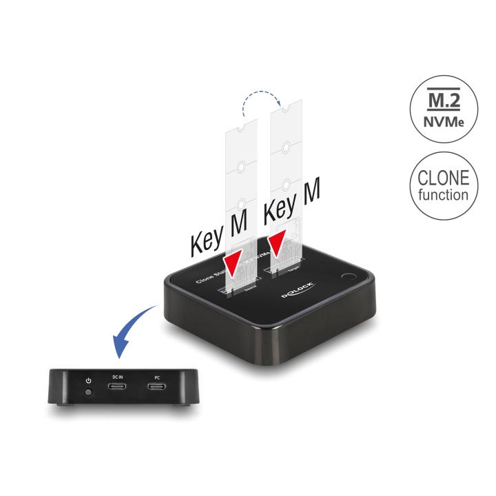 DELOCK docking station 64177, clone function, 2x M.2 NVMe 10 Gbps, μαύρο | eLabstore.gr DELOCK docking station 64177, clone function, 2x M.2 NVMe 10 Gbps, μαύρο | Συνοδευτικά PC | elabstore.gr