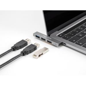 DELOCK USB hub 64274, 3x θυρών, 10Gbps, USB-C σύνδεση, γκρι | Συνοδευτικά PC | elabstore.gr