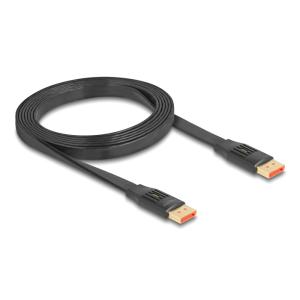 DELOCK καλώδιο DisplayPort 81006, flat, 8K/60Hz 32.4 Gbps HDR, 2m, μαύρο | Καλώδια - Αντάπτορες | elabstore.gr