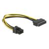 DELOCK καλώδιο τροφοδοσίας SATA 15-pin σε 6-pin PCI Express 82924, 20cm | Καλώδια - Αντάπτορες | elabstore.gr