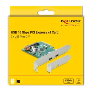 DELOCK κάρτα επέκτασης PCI Express x4 σε 2x USB-C 90397, 10 Gbps | PC & Αναβάθμιση | elabstore.gr
