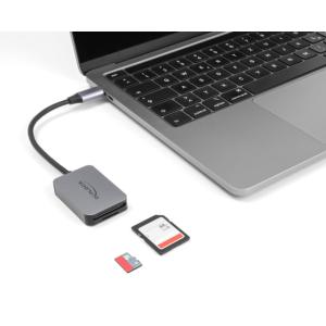 DELOCK card reader 91009 για SD & micro SD, USB-C, 5 Gbps, γκρι | Συνοδευτικά PC | elabstore.gr