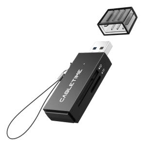 CABLETIME card reader CT-ASD3-PB για SD & micro SD, USB, 5Gbps, μαύρο | Συνοδευτικά PC | elabstore.gr