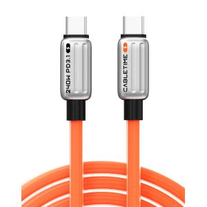 CABLETIME καλώδιο USB-C CT-CM240-ZSO2, 240W, 480Mbps, 2m, πορτοκαλί | Καλώδια - Αντάπτορες | elabstore.gr