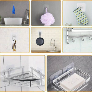HOME USE αυτοκόλλητες βάσεις HUH-0156, 57x57mm, διάφανο, 4τμχ | Οικιακός εξοπλισμός | elabstore.gr