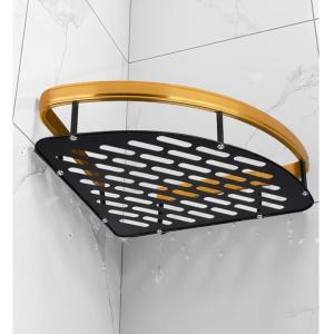 HOME USE γωνιακό ράφι τοίχου HUH-0157, μεταλλικό, 28x5.5x21cm, χρυσό | Οικιακός εξοπλισμός | elabstore.gr