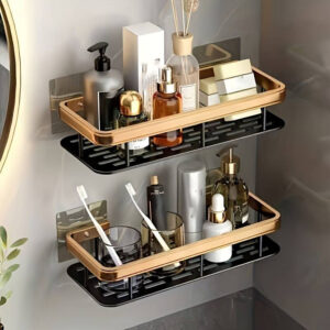 HOME USE ράφι τοίχου HUH-0160, μεταλλικό, 30x5x13cm, χρυσό | Οικιακός εξοπλισμός | elabstore.gr