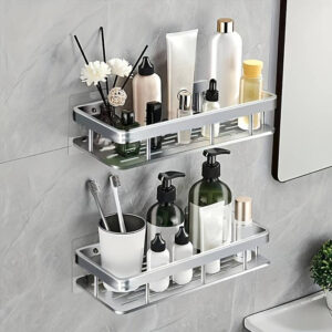 HOME USE ράφι τοίχου HUH-0161, μεταλλικό, 30x5x13cm, ασημί | Οικιακός εξοπλισμός | elabstore.gr
