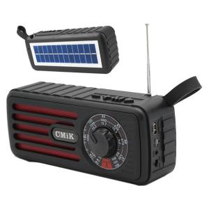 CMIK φορητό ραδιόφωνο & ηχείο MK-101-RD, ηλιακό, BT/USB/TF/AUX, μαύρο | Εικόνα & Ήχος | elabstore.gr