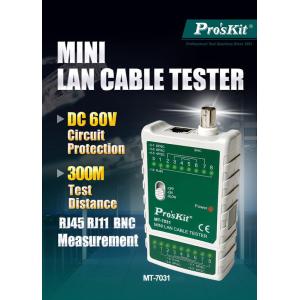 PROSKIT tester καλωδίων δικτύου MT-7031 για RJ45/11/12/22 & BNC | Εργαλεία | elabstore.gr