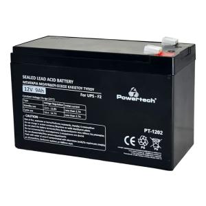 POWERTECH μπαταρία μολύβδου PT-1202 για UPS, 12V 9Ah, F2 | Τροφοδοσία Ρεύματος | elabstore.gr