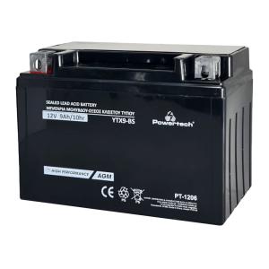 POWERTECH μπαταρία μολύβδου μοτοσυκλέτας PT-1206, 12V 9Ah, AGM, YTX9-BS | Gadgets - Αξεσουάρ | elabstore.gr