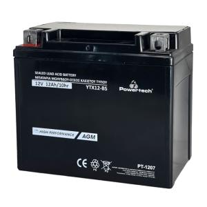 POWERTECH μπαταρία μολύβδου μοτοσυκλέτας PT-1207, 12V 12Ah AGM, YTX12-BS | Gadgets - Αξεσουάρ | elabstore.gr
