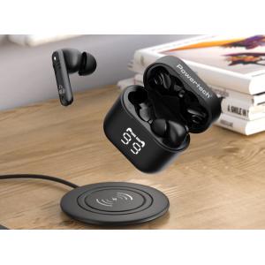 POWERTECH earphones με θήκη φόρτισης PT-1227, TWS, ENC, 30/480mAh, μαύρα | Αξεσουάρ κινητών | elabstore.gr