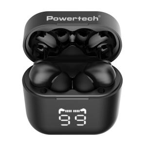 POWERTECH earphones με θήκη φόρτισης PT-1227, TWS, ENC, 30/480mAh, μαύρα | Αξεσουάρ κινητών | elabstore.gr