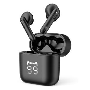 POWERTECH earphones με θήκη φόρτισης PT-1227, TWS, ENC, 30/480mAh, μαύρα | Αξεσουάρ κινητών | elabstore.gr