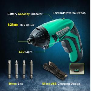 PROSKIT ηλεκτρικό κατσαβίδι PT-1362U με 4 μύτες, LED φακός, 1500mAh | Εργαλεία | elabstore.gr