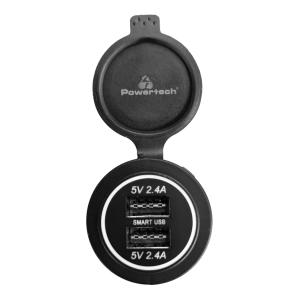 POWERTECH πρίζα USB για σκάφη & οχήματα PTL-003, 2x USB, 24W, IP65 | Εργαλεία | elabstore.gr