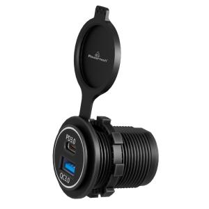 POWERTECH πρίζα USB για σκάφη & οχήματα PTL-004, USB & USB-C, 36W, IP65 | Εργαλεία | elabstore.gr