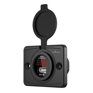 POWERTECH πρίζα USB για σκάφη & οχήματα PTL-006 με οθόνη, 12W, IP65 | Εργαλεία | elabstore.gr