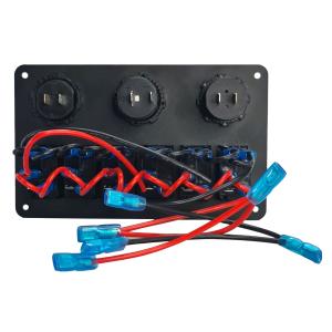 POWERTECH πάνελ σκαφών & οχημάτων PTL-020, πρίζα 12V/2x USB/6x διακόπτες | Εργαλεία | elabstore.gr