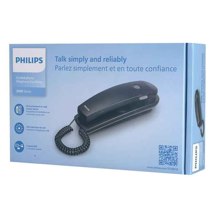 PHILIPS ενσύρματο τηλέφωνο TD2801B/00, επιτραπέζιο ή επιτοίχιο, μαύρο | eLabstore.gr PHILIPS ενσύρματο τηλέφωνο TD2801B/00, επιτραπέζιο ή επιτοίχιο, μαύρο | Τηλεφωνία | elabstore.gr
