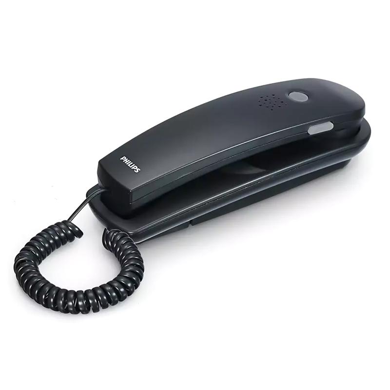 PHILIPS ενσύρματο τηλέφωνο TD2801B/00, επιτραπέζιο ή επιτοίχιο, μαύρο | Τηλεφωνία | elabstore.gr