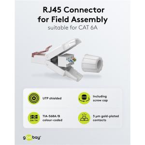 GOOBAY βύσμα RJ45 65942, CAT 6 UTP, tool-free, λευκό | Καλώδια - Αντάπτορες | elabstore.gr