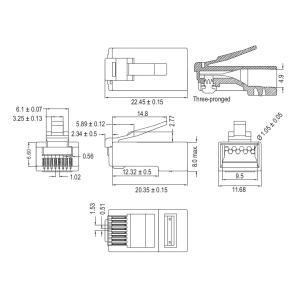 GOOBAY βύσμα RJ45 93828, CAT 6 UTP, διάφανο, 10τμχ | Καλώδια - Αντάπτορες | elabstore.gr