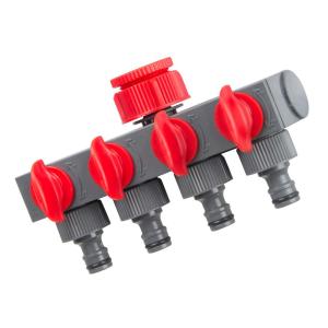 PROLINE διανομέας ποτίσματος 99241, 4 θέσεων, με διακόπτες, 3/4" & 1" | Οικιακός εξοπλισμός | elabstore.gr