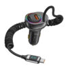 USAMS φορτιστής αυτοκινήτου US-CC192 με καλώδιο, USB/USB-C, 60W, μαύρος | Αξεσουάρ κινητών | elabstore.gr
