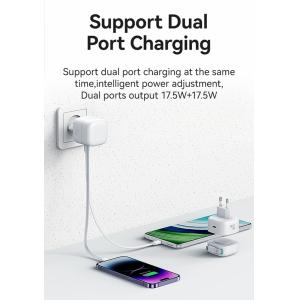 USAMS φορτιστής τοίχου US-CC202 με καλώδιο USB-C, USB-C, 35W GaN, μαύρος | Αξεσουάρ κινητών | elabstore.gr