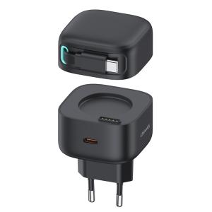 USAMS φορτιστής τοίχου US-CC202 με καλώδιο USB-C, USB-C, 35W GaN, μαύρος | Αξεσουάρ κινητών | elabstore.gr
