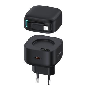 USAMS φορτιστής τοίχου US-CC209 καλώδιο Lightning, USB-C 35W GaN, μαύρος | Αξεσουάρ κινητών | elabstore.gr