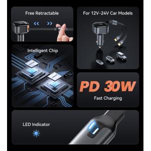 USAMS φορτιστής αυτοκινήτου US-CC220 με καλώδιο 2x USB-C, 30W, μαύρος | eLabstore.gr USAMS φορτιστής αυτοκινήτου US-CC220 με καλώδιο 2x USB-C, 30W, μαύρος | Αξεσουάρ κινητών | elabstore.gr
