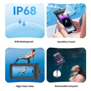 USAMS αδιάβροχη θήκη smartphone US-YD012, έως 6.7", IPX8, μαύρη | Αξεσουάρ κινητών | elabstore.gr