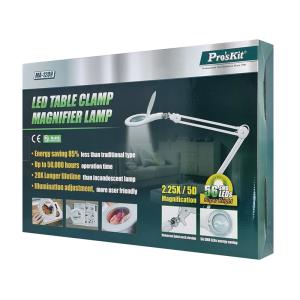PROSKIT μεγεθυντικός φακός MA-1209LI με σφιγκτήρα, LED, 5D 2.25x, λευκός | eLabstore.gr