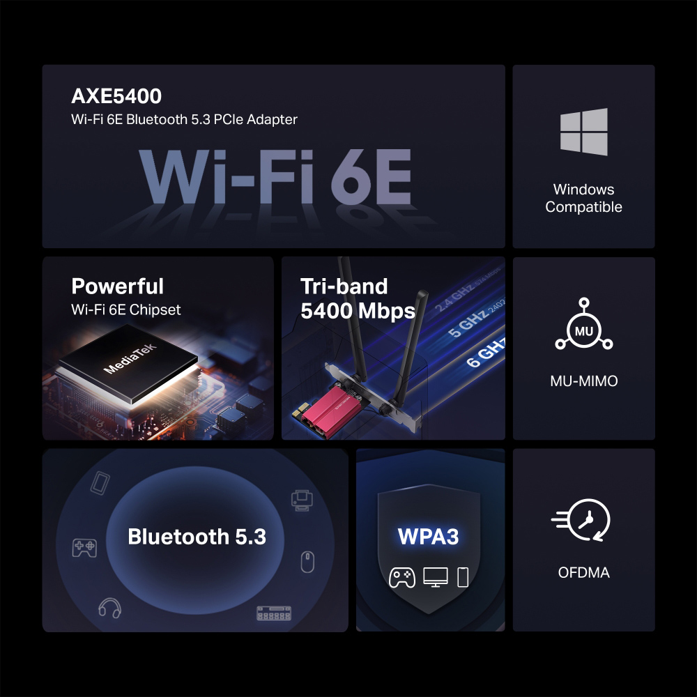 MERCUSYS κάρτα δικτύου MA86XE, AXE5400, Wi-Fi 6E, Bluetooth, PCIe, V.2.0 | eLabstore.gr MERCUSYS κάρτα δικτύου MA86XE, AXE5400, Wi-Fi 6E, Bluetooth, PCIe, V.2.0 | Δικτυακά | elabstore.gr