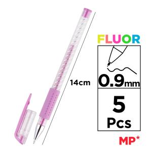 MP σετ στυλό fluorescent ballpoint PE124-5, 0.9mm, πολύχρωμα, 5τμχ | Αναλώσιμα - Είδη Γραφείου | elabstore.gr