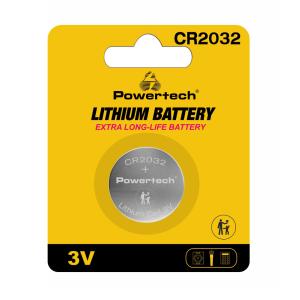 POWERTECH μπαταρία λιθίου PT-1208, CR2032, 3V, 1τμχ | Μπαταρίες | elabstore.gr
