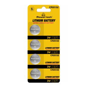 POWERTECH μπαταρίες λιθίου PT-1210, CR2032, 3V, 4τμχ | Μπαταρίες | elabstore.gr