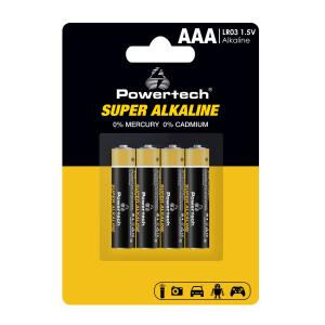 POWERTECH αλκαλικές μπαταρίες Super Alkaline PT-1213, AAA, 1.5V, 4τμχ | Μπαταρίες | elabstore.gr