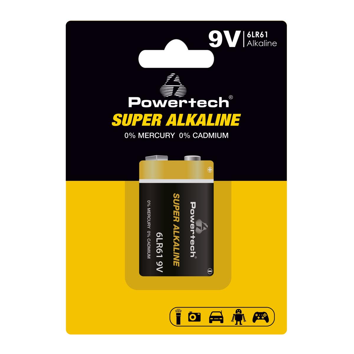 POWERTECH αλκαλική μπαταρία Super Alkaline PT-1215, 9V, 1τμχ | eLabstore.gr POWERTECH αλκαλική μπαταρία Super Alkaline PT-1215, 9V, 1τμχ | Μπαταρίες | elabstore.gr