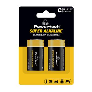 POWERTECH αλκαλικές μπαταρίες Super Alkaline PT-1216, LR14, 1.5V, 2τμχ | Μπαταρίες | elabstore.gr